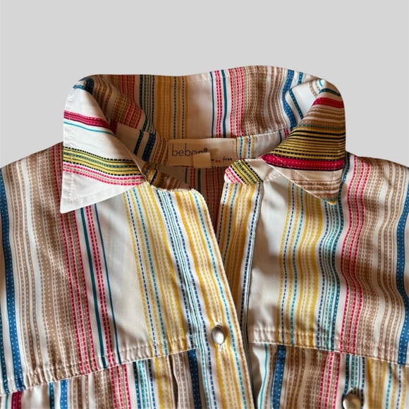 Junior’s Bepop White Striped Utility Dress - Picture 2 of 10